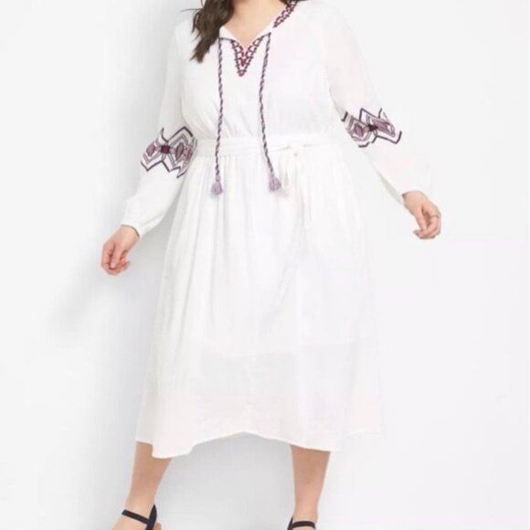 Lane Bryant NEW Embroidered Bohemian Midi Dress Size 20P - Picture 2 of 16